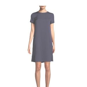 Theory Silk Shift Dress Elvine Lifestyle Cuffed Sleeve Gray Dress Size 0